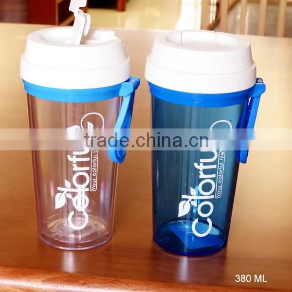 Hotsale LFGB Approved Double Wall Tea Mug Plastic With Portion Cup