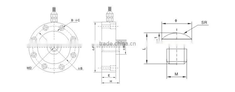 GSS406 Industrial Chinese compression load cell 5 ton