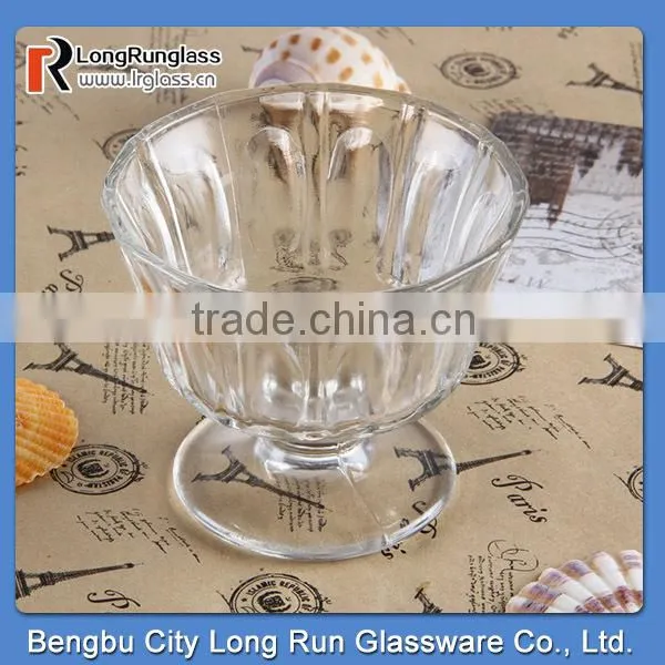 LongRun healthful glassware beautiful transparent drinking glass cup ice cream glass cup