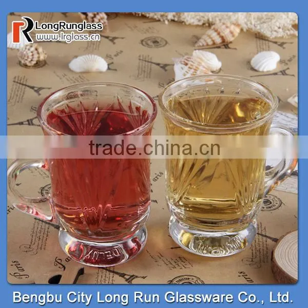 LongRun 5.5oz Carved Frosted attractive and durable mug tea cup with handle wholesale