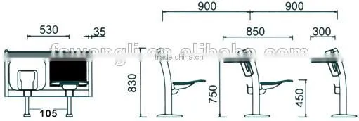 Tianzuo Steel Frame School Auditorium Seating Chairs