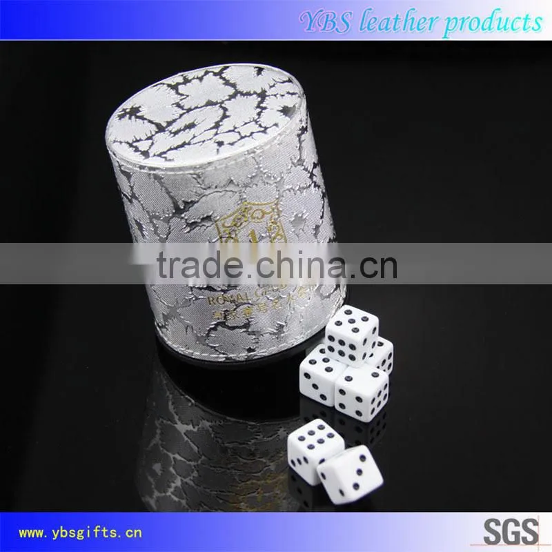 Embossed logo personalized leather dice cup