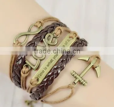 Woven fashion wrap love bracelet