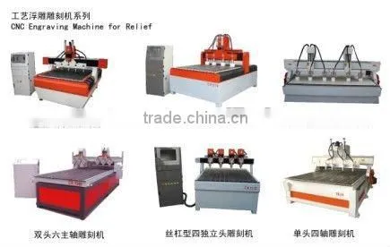 CNC mezzo relievo sculpture machine with four heads
