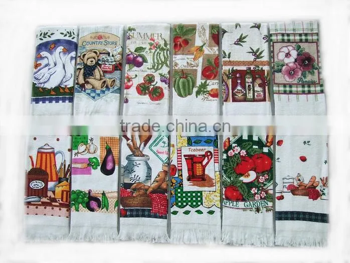 silk screen pigment custom kitchen towel cotton tea towel softtextile home textiles