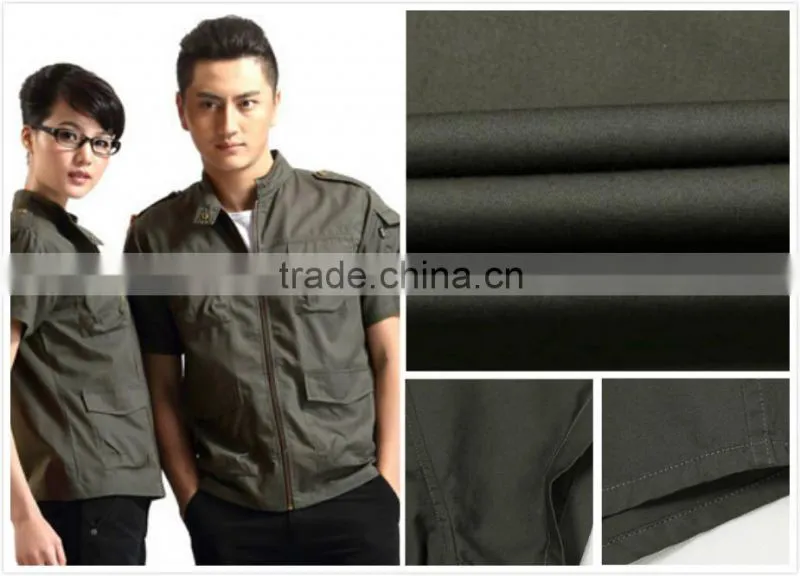 By printing and dyeing cvc beautiful fabric for Stewardess in summer