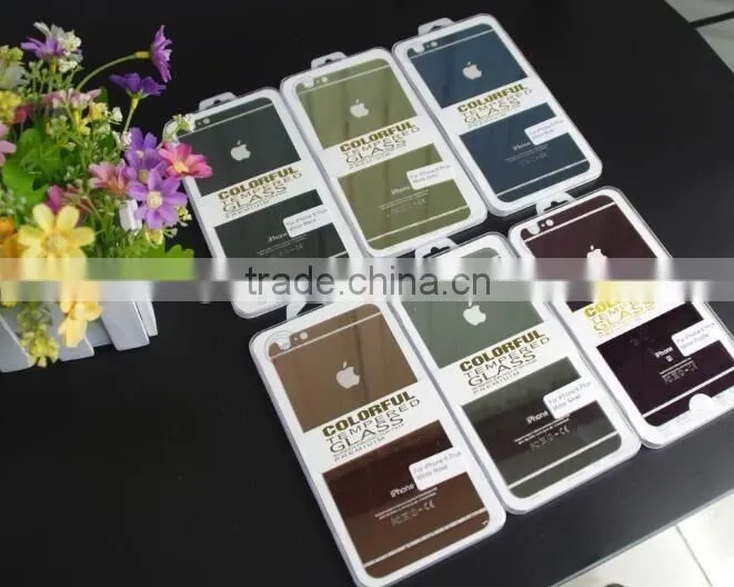 9H 0.3mm Color tempered glass full back front for iphone 7 7 plus screen protector shenzhen wholesale