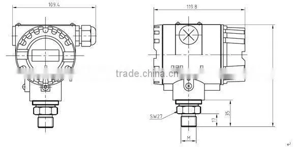 4-20mA LED local display Explosion & Corrosive proof Pressure sensor