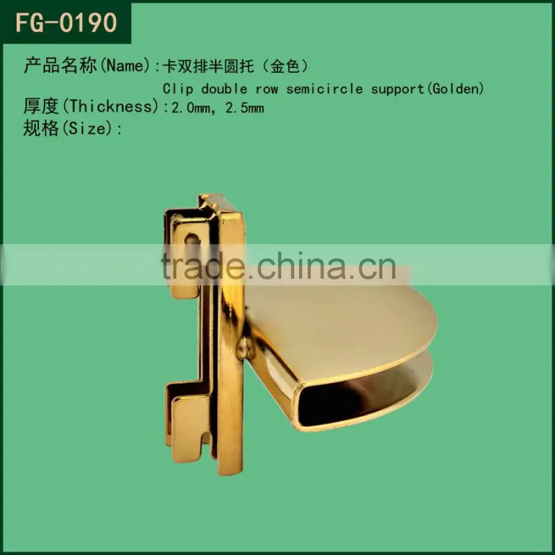 Metal golden hanging shelf bracket fitted on channel