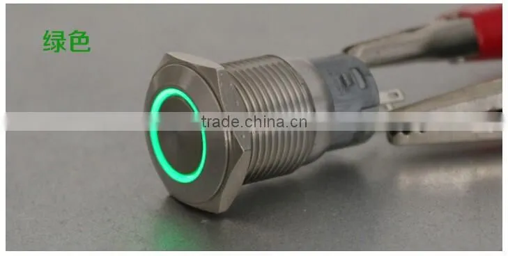 Power Symbol 16MM 12V/24V LED Momentary Horn Button Metal Switch