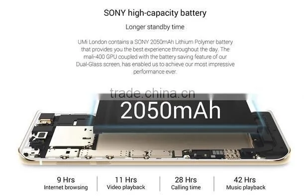 Original Umi London Smartphone MT6580 Quad Core 5.0 inch HD Android 6.0 Marshmallow 1280*720 3G WCDMA Cell Phone