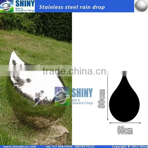 large stainless steel sculpture raindrop