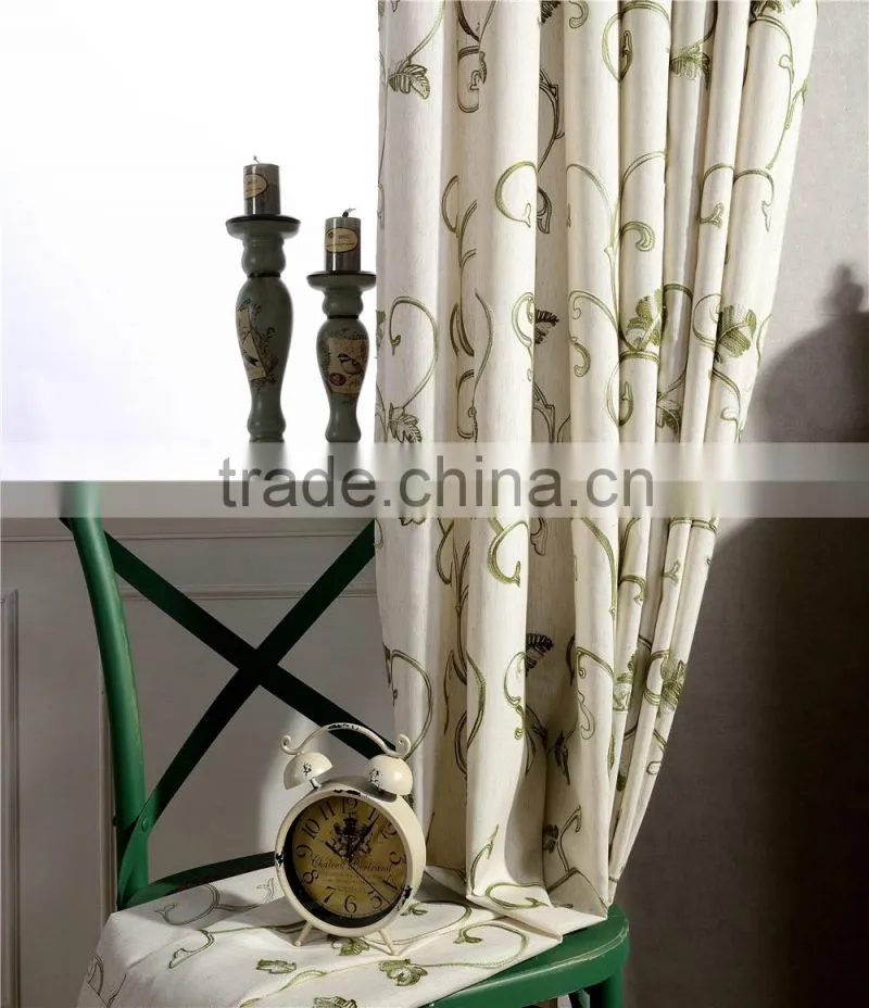 Wholesale Home Voile curtains and ready embroidery sheer fabric
