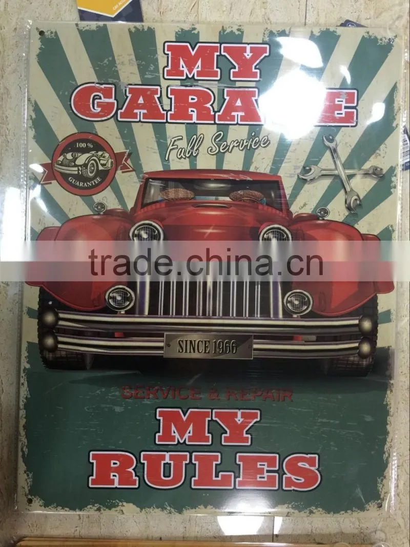 2016 Europe custom printing retro tin sign