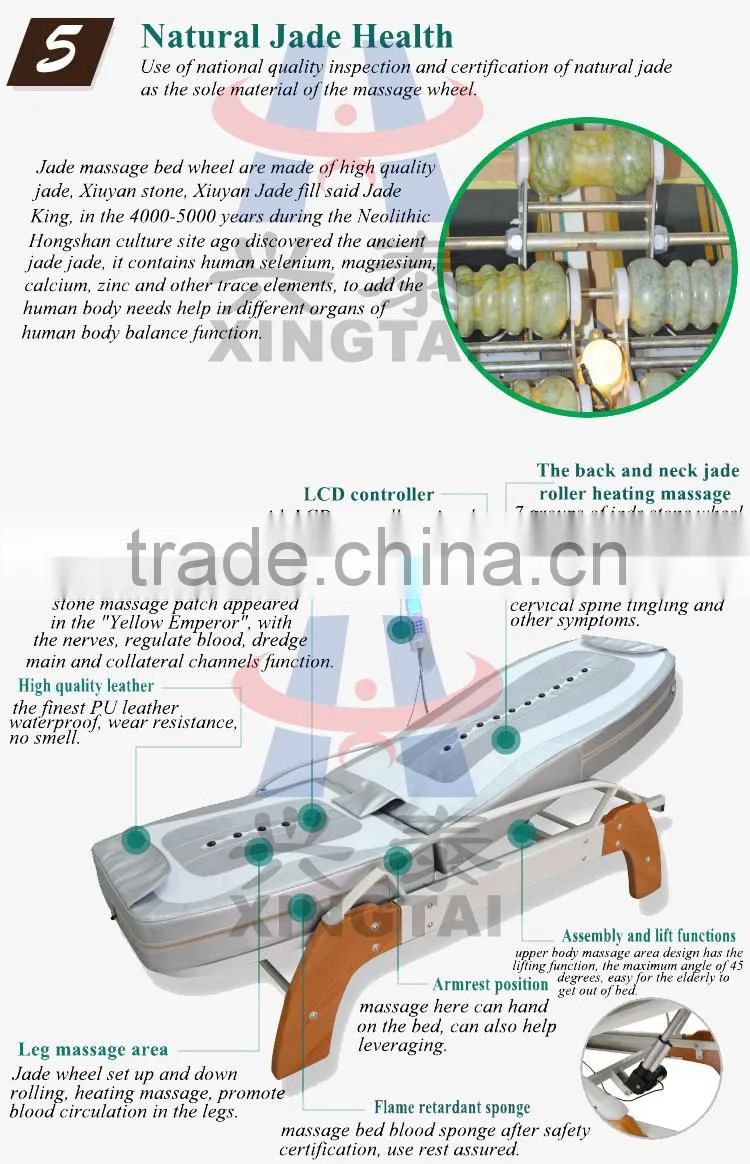 XT-168-1D MP3 Music Medical Automatic Infrared Therapy Heating Portable Thai Roller Hot Stone Electric Thermal Jade Massage Bed