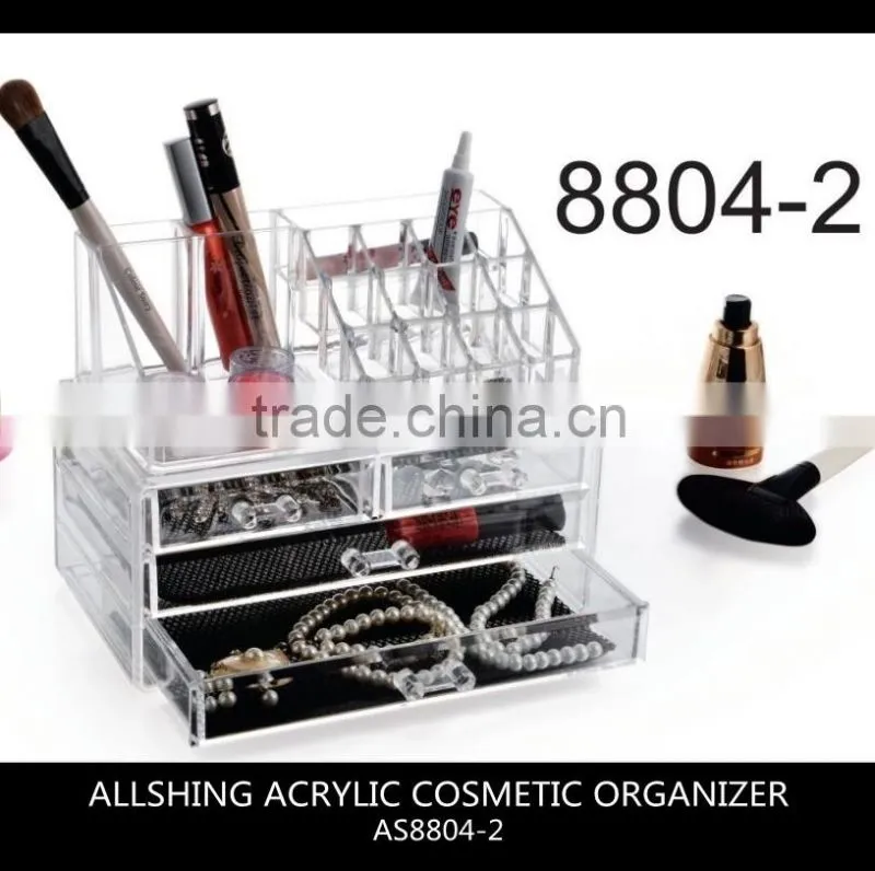 Wholesale six tiers acrylic drawer storage organizer for the acrylic makeup organizer/Acrylic Deco Cosmetic Organizer