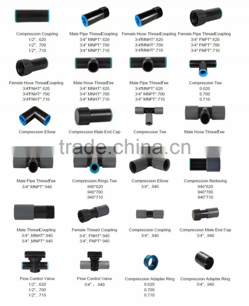 16mm drip tape system compression fittings quick Connect Fitting