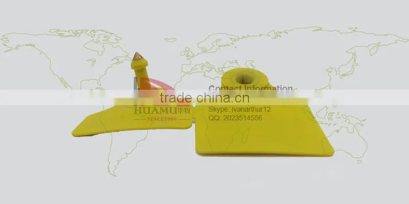 sheep ear tag and goat 57 *45 mm with metal pin yellow ear tag