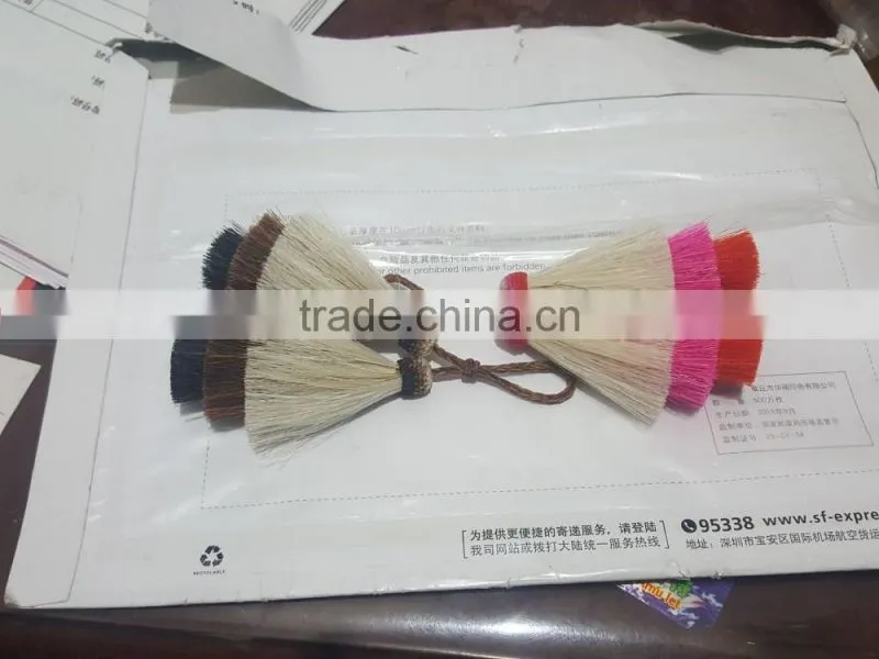 Perfect colorful attractive horse hair tassel made by hand Woven Horsehair Buckle with natural color