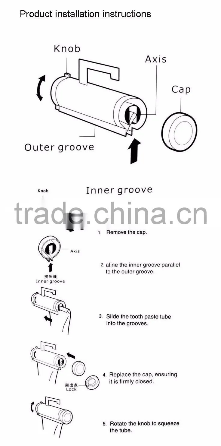 Ceative Manual Control Rolling Plastic Toothpaste Tube Squeezer