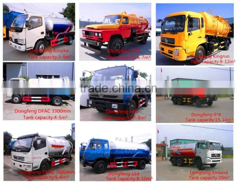 Dongfeng Kingrun left hand drive 4x4 8000l sewer vacuum trucks