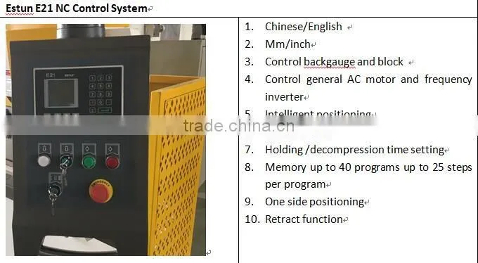 WC67Y Sheet Metal Hydraulic Bending Machine Hydraulic Press Brake