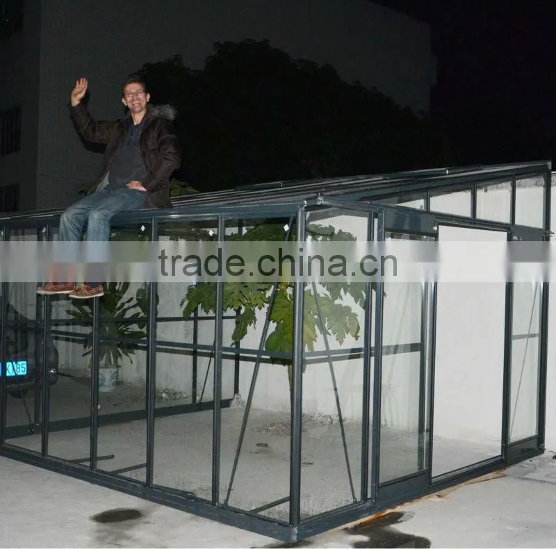 China exclusive offer lean to greenhouse with insulated toughened glass
