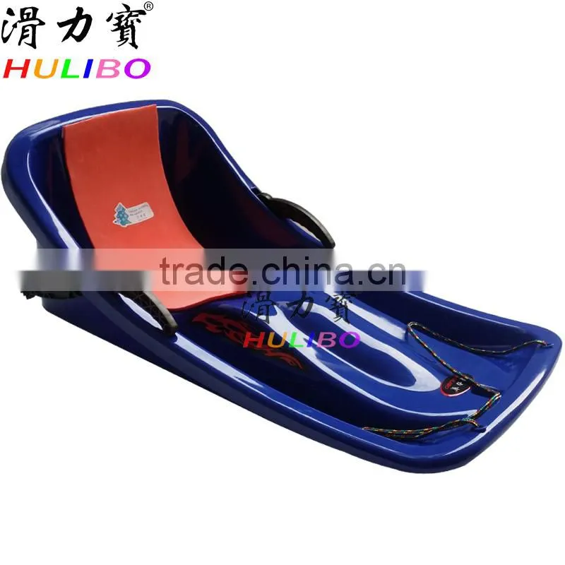 Plastic Snow sled with rope brake and backrest / Brand-New Snow sled