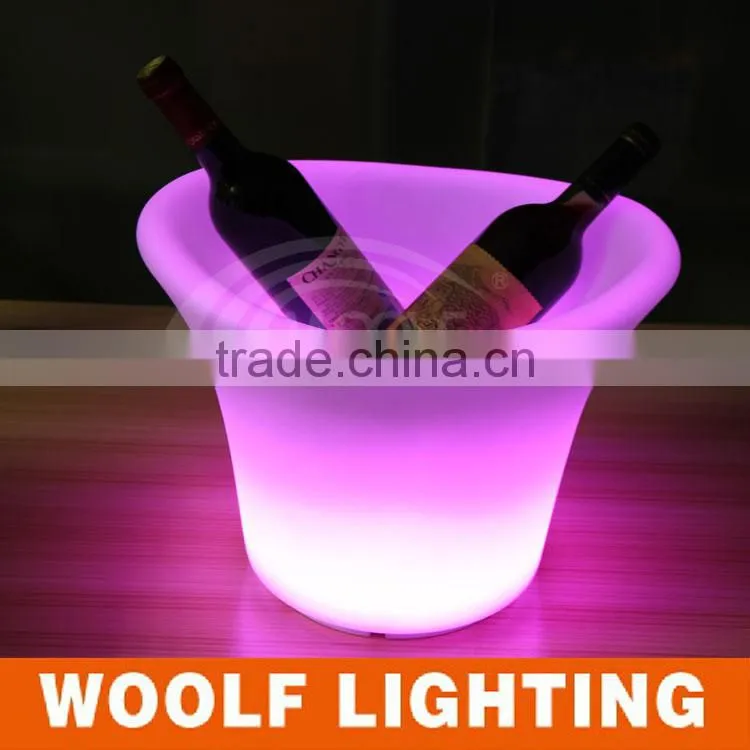 2015 hot waterproof IP68 customized plastic LED round small ice wine bucket
