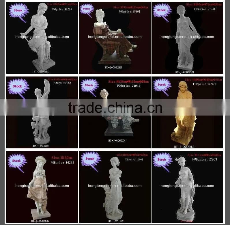 Abstract garden lady statue with long hair