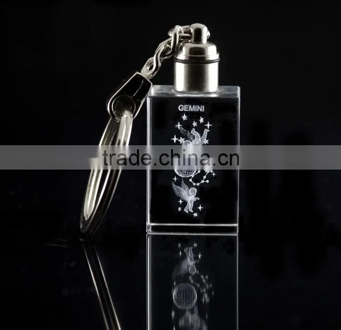 individual crystal star signs aries keyring