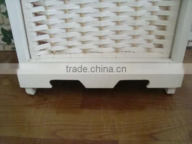 modern design white wooden cabinet with 2 wave and 2 wooden drawers