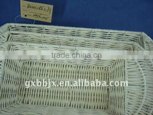 Rectangle rattan iron frame storage fruit tray