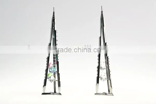 Chromed Plated Dubai Burj Khalifa Stand With crystals from swarovski