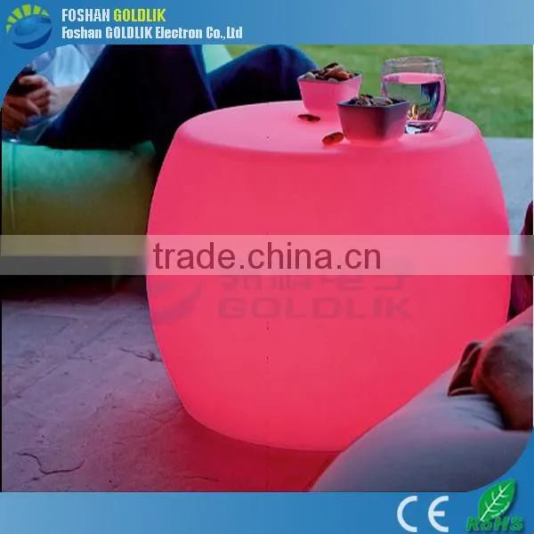 OEM Design PE Plastic Outdoor Garden Furniture Lighting RGB LED Coffee Table