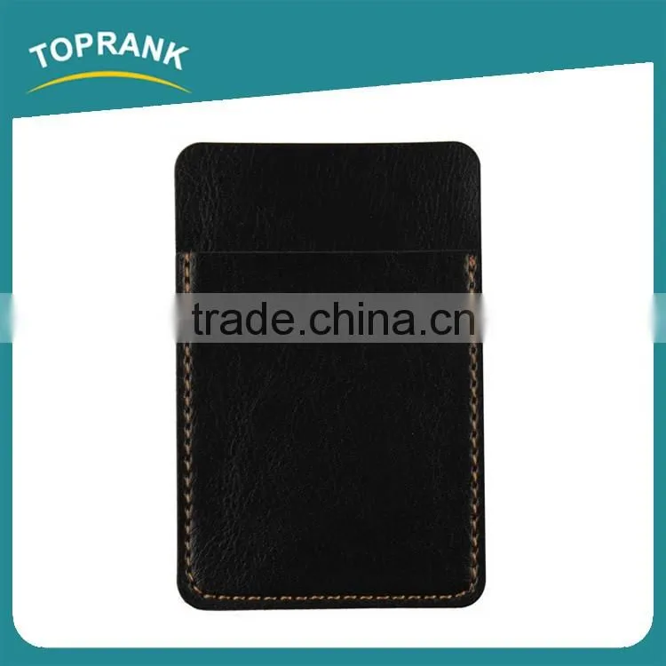Toprank New Design RFID Protective Leather Pu Card Holder 3M Adhesive Cell Phone Case Sticker Credit Card Holder
