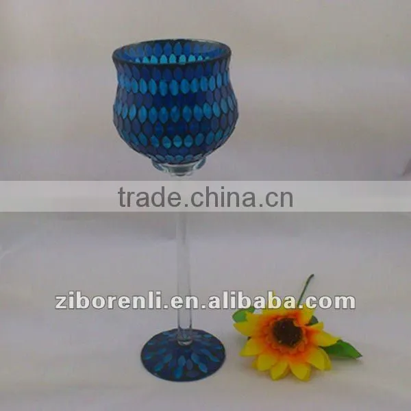Asian Antiques Tall Colored Mosaic Table Vase Modern Cheap Royal Blue Wedding Decoration