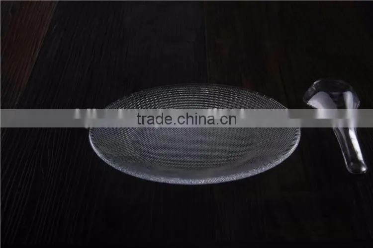 frosted clear bead glass plate for wedding decoration