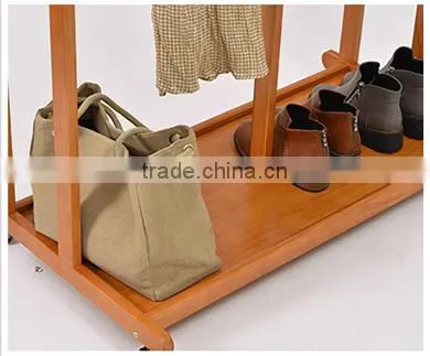 cabinet type wooden coat hanger wooden clothes rack for bedroom