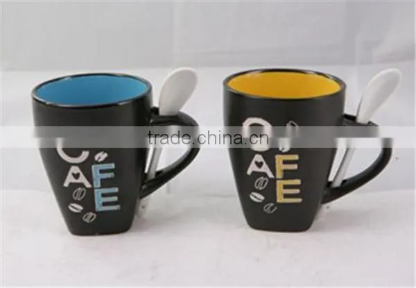 Nespresso cup ceramic spooner coffee mug with spoon in handle