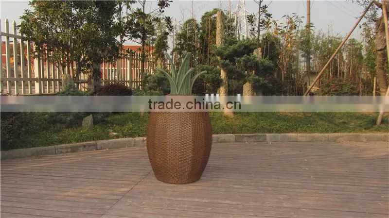 Pineapple Aluminum Hamper Outdoor Furniture Rattan Storage Boxs