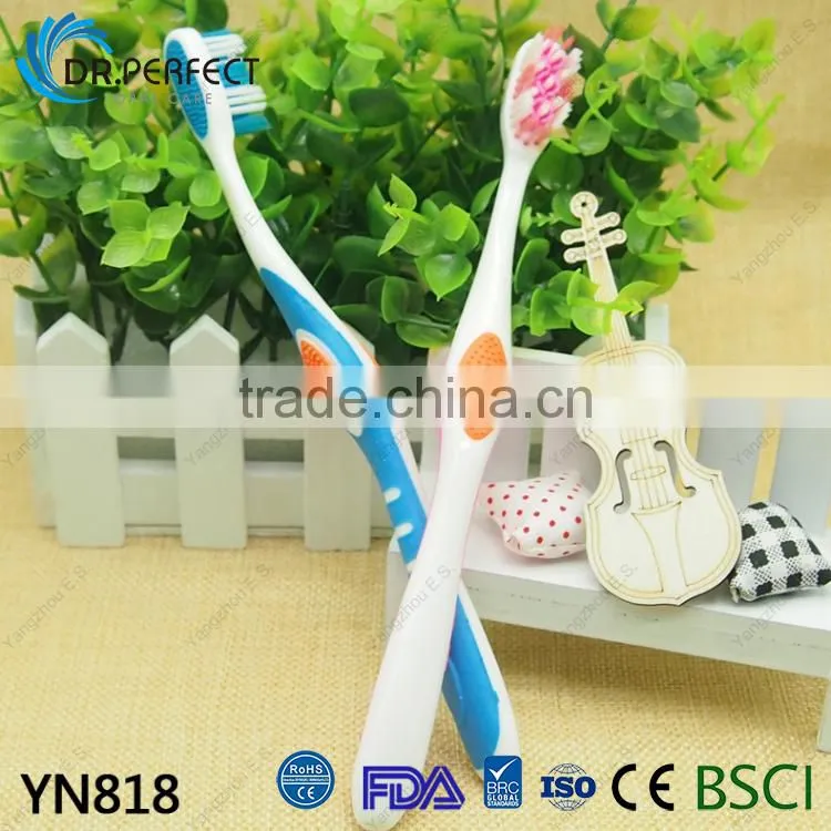 Soft Rubber Handle Toothbrush With Tongue Cleaner Teeth Care For People