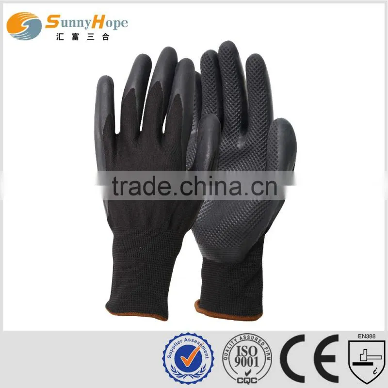 sunnyhope 13gauge safety latex diamond on palm knitting gloves