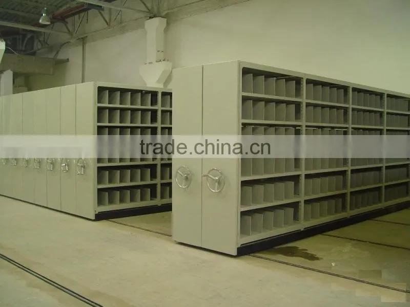 Library school manual movable shelving, double -column shelving/ drawing mass shelf