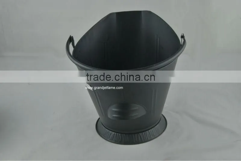 fireplace matte black iron coal bucket