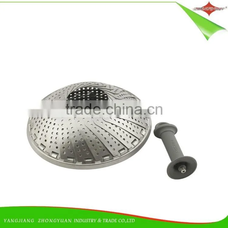 ZY-F1505 stainless steel folding vegetable steamer basket for kitchenware