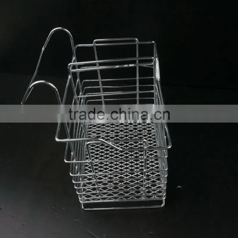 43005 Steel Wire Sink Basket Cutlery Holder Cooking Utensils Storage Kitchen Rack