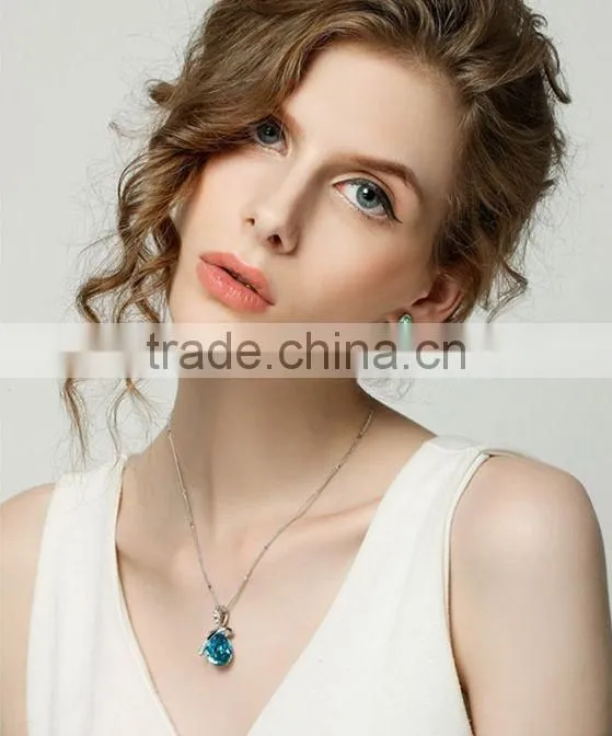 2016 cheap Women's Rhinestone Chain Crystal pendent Necklace Waterdrop Jewelry Xmas Christmas Gift for decoration