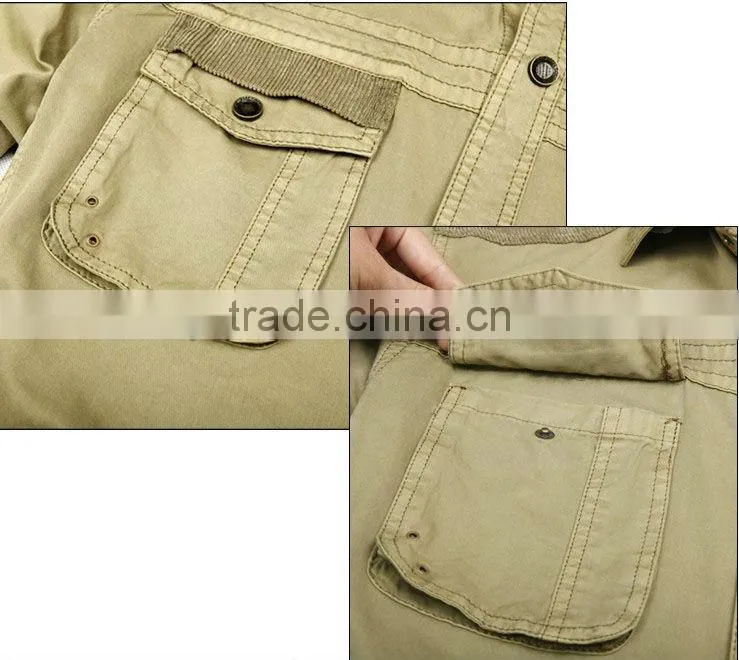 Men's spring & summer 100% cotton breathable short-sleeved tactical shirts