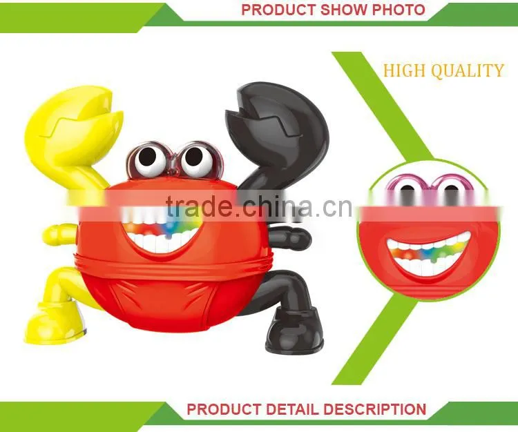 Hot selling kids plastic cartoon crab set baby musical toy